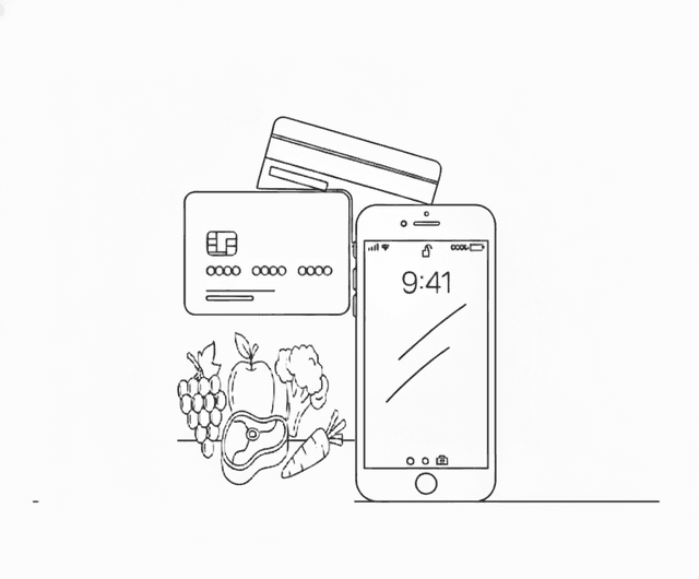 Phone and credit card tracking illustration